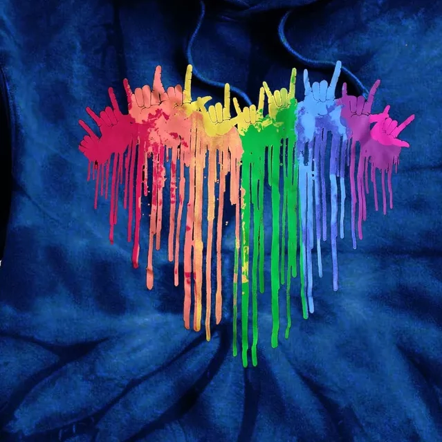 Pride Rainbow Heart Graphic Lgbt Tie Dye Hoodie