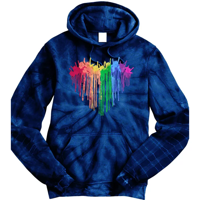 Pride Rainbow Heart Graphic Lgbt Tie Dye Hoodie