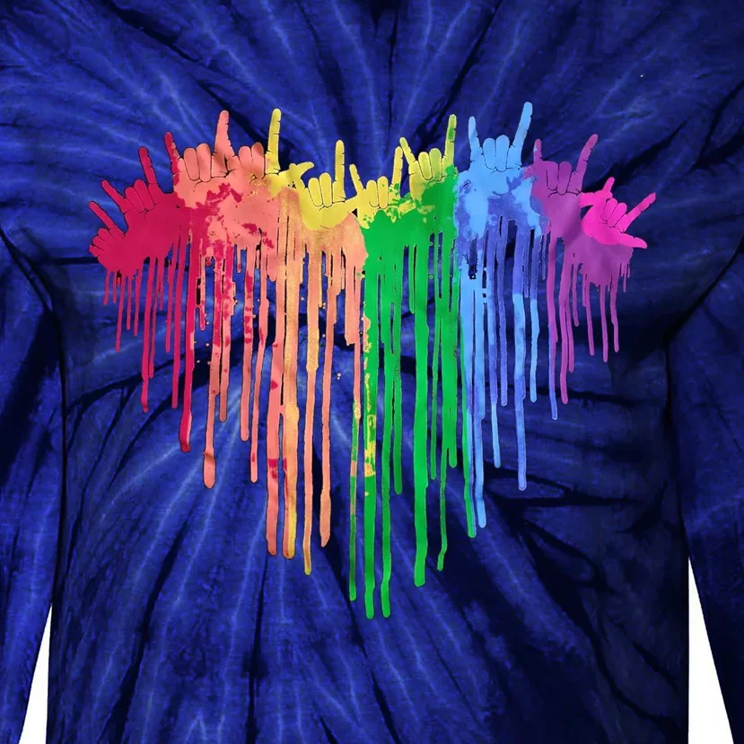 Pride Rainbow Heart Graphic Lgbt Tie-Dye Long Sleeve Shirt