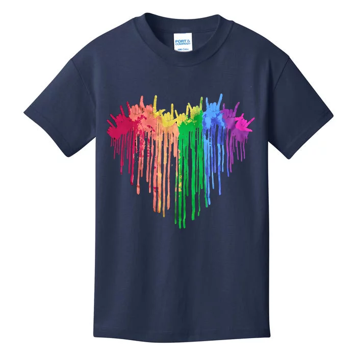 Pride Rainbow Heart Graphic Lgbt Kids T-Shirt