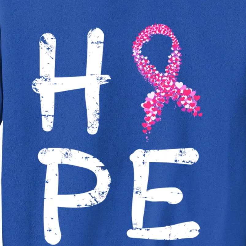 Pink Ribbon Hope Awareness Breast Cancer Survivor Funny Gift Meaningful Gift Sweatshirt