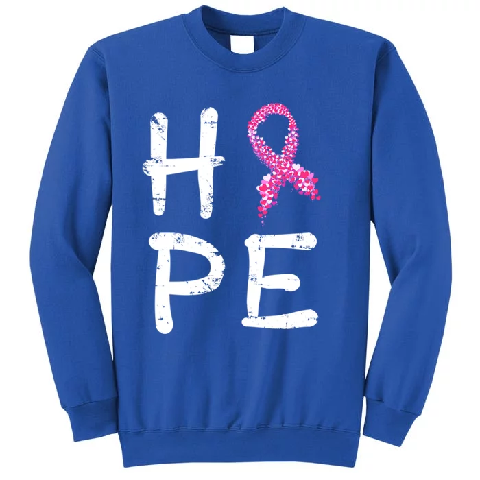 Pink Ribbon Hope Awareness Breast Cancer Survivor Funny Gift Meaningful Gift Sweatshirt