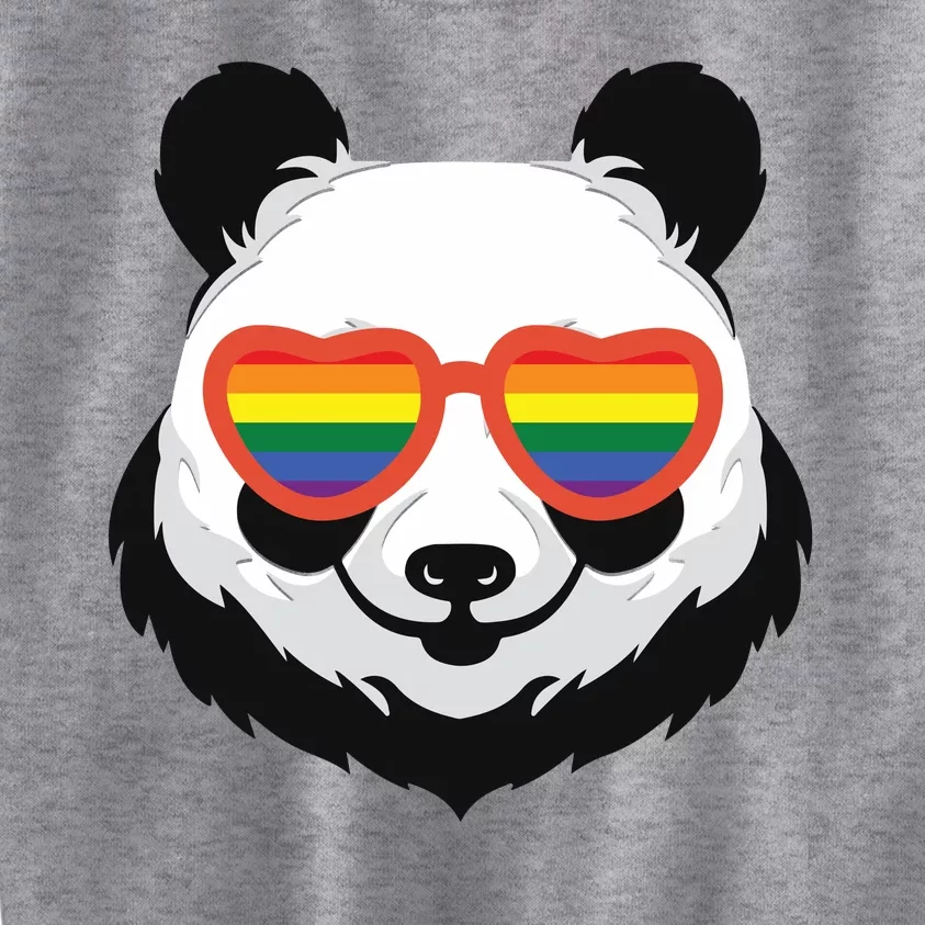 Panda Rainbow Heart Glasses Cute Lgbt Kids Sweatshirt