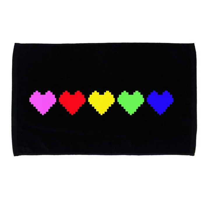 Pride Rainbow Hearts Microfiber Hand Towel