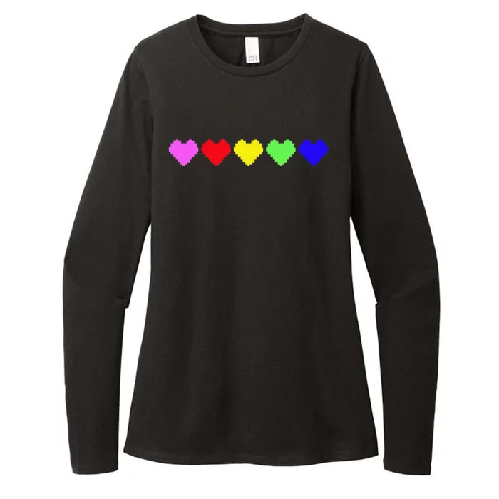 Pride Rainbow Hearts Womens CVC Long Sleeve Shirt