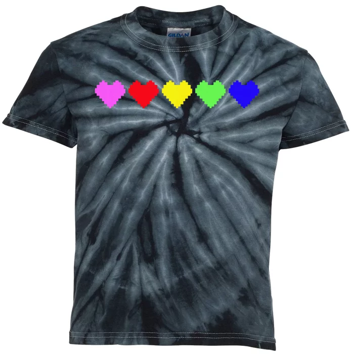 Pride Rainbow Hearts Kids Tie-Dye T-Shirt