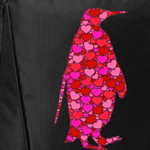 Pink Red Heart Valentines Day Gift Cute Gift Penguin Funny Gift City Backpack