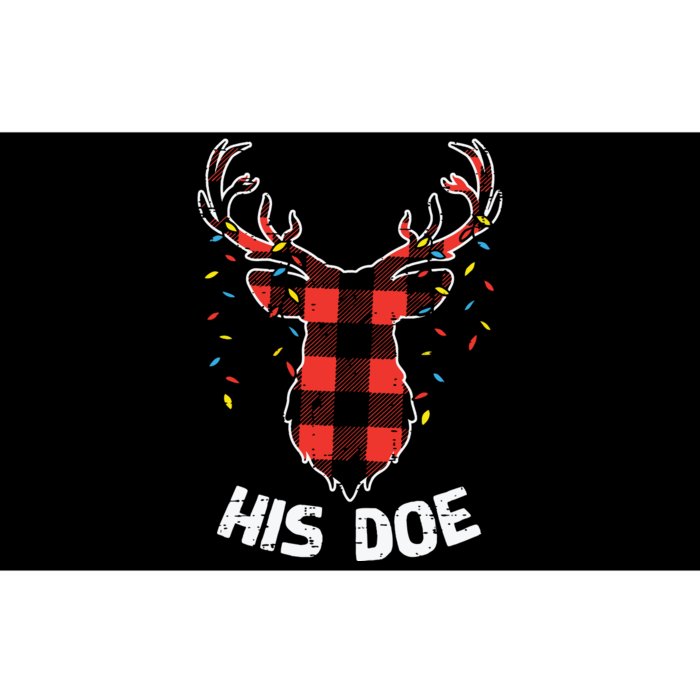 Plaid Reindeer His Doe Matching Christmas Couple Women Pj Bumper Sticker