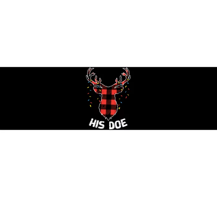 Plaid Reindeer His Doe Matching Christmas Couple Women Pj Bumper Sticker