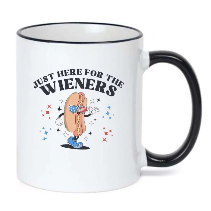 Patriotic Retro Hot Dog 4th Of July Design Black Color Changing Mug