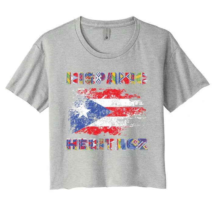 Puerto Rico Hispanic Heritage Month Gift Design Idea Gift Women's Crop Top Tee