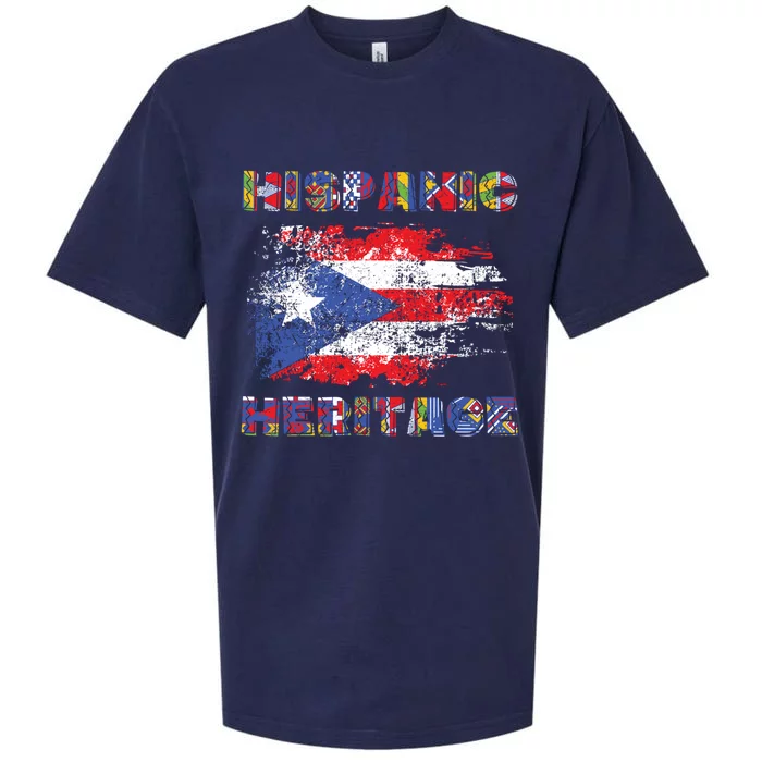 Puerto Rico Hispanic Heritage Month Gift Design Idea Gift Sueded Cloud Jersey T-Shirt