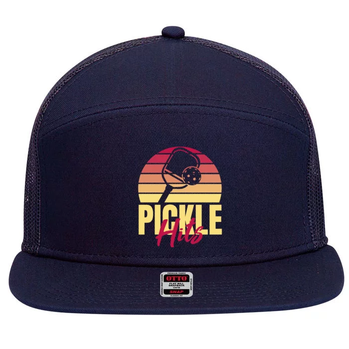 Pickleball Retro Hits 7 Panel Mesh Trucker Snapback Hat