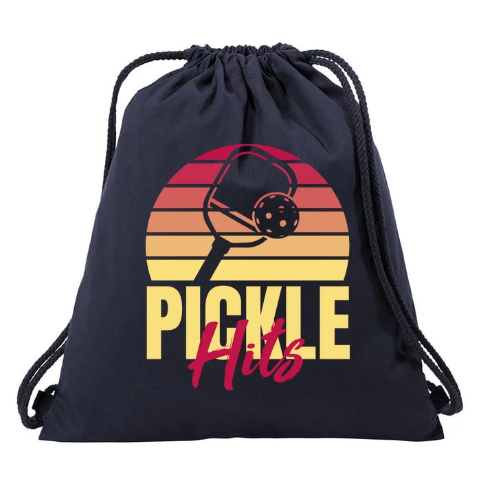 Pickleball Retro Hits Drawstring Bag