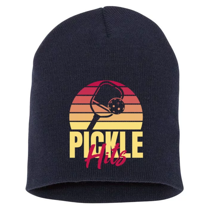 Pickleball Retro Hits Short Acrylic Beanie