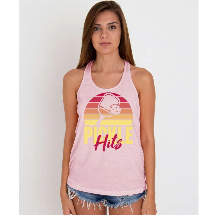 Pickleball Retro Hits Women's Knotted Racerback Tank