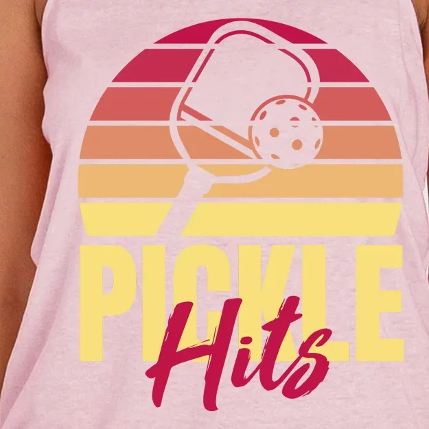 Pickleball Retro Hits Women's Knotted Racerback Tank