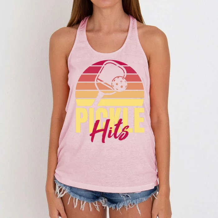 Pickleball Retro Hits Women's Knotted Racerback Tank