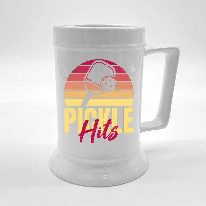 Pickleball Retro Hits Front & Back Beer Stein