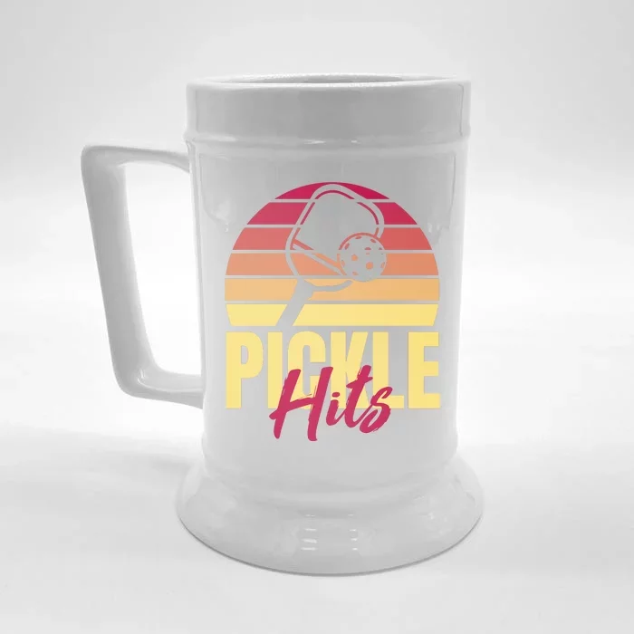 Pickleball Retro Hits Front & Back Beer Stein