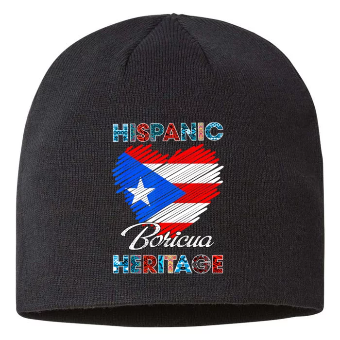 Puerto Rican Hispanic Heritage Boricua Puerto Rico Flag 8 1/2in Sustainable Knit Beanie