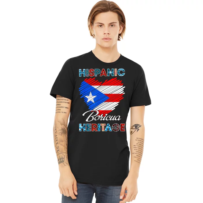 Puerto Rican Hispanic Heritage Boricua Puerto Rico Flag Premium T-Shirt