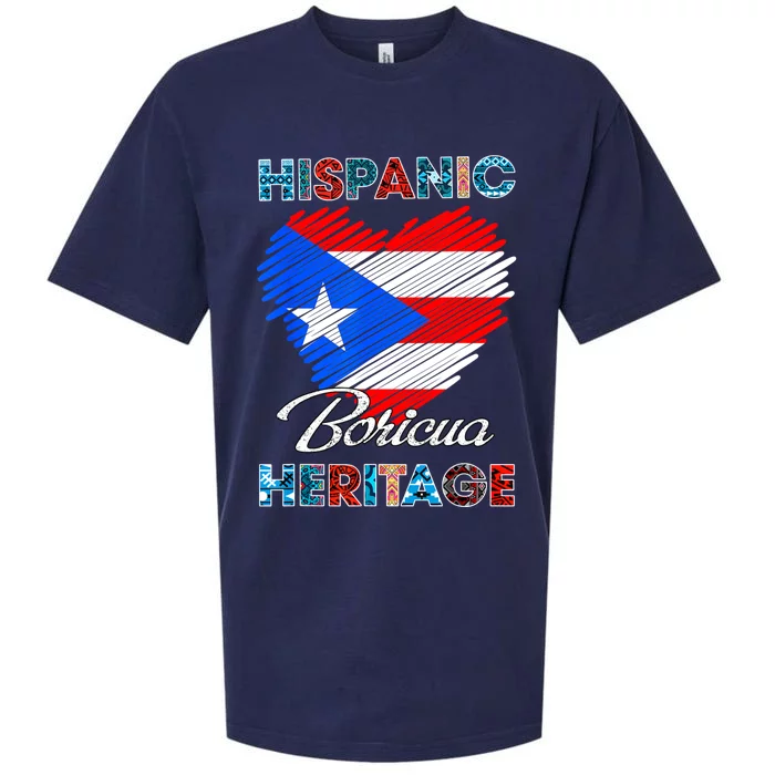 Puerto Rican Hispanic Heritage Boricua Puerto Rico Flag Sueded Cloud Jersey T-Shirt