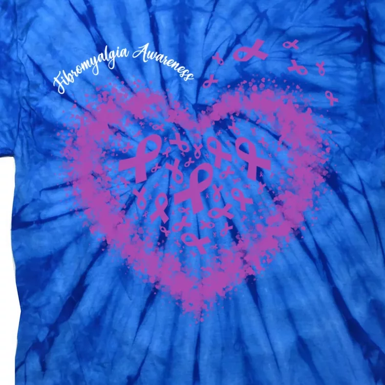 Purple Ribbon Heart Fibromyalgia Awareness Warrior Survivor Meaningful Gift Tie-Dye T-Shirt