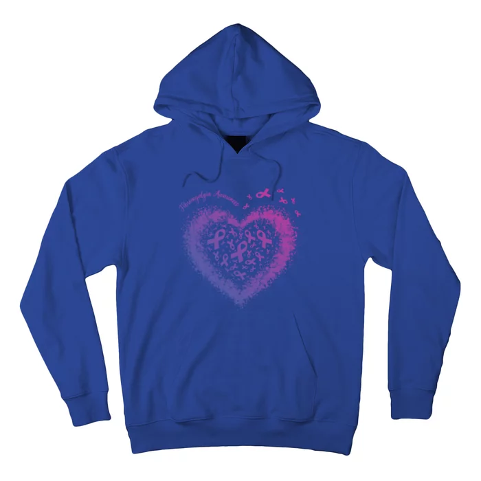 Purple Ribbon Heart Fibromyalgia Awareness Warrior Survivor Cute Gift Hoodie