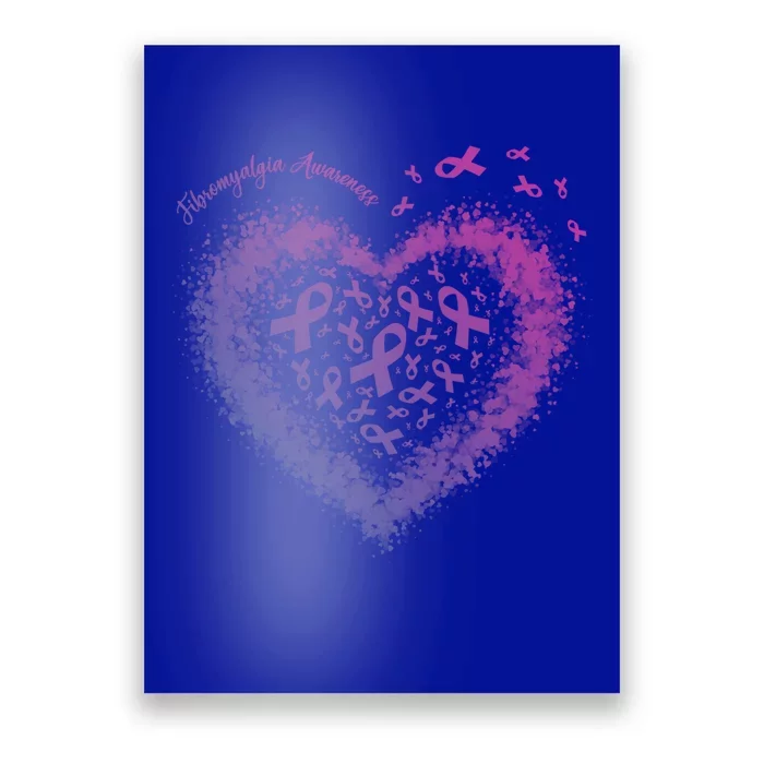 Purple Ribbon Heart Fibromyalgia Awareness Warrior Survivor Cute Gift Poster