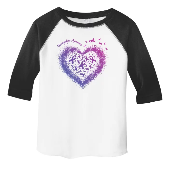 Purple Ribbon Heart Fibromyalgia Awareness Warrior Survivor Cute Gift Toddler Fine Jersey T-Shirt