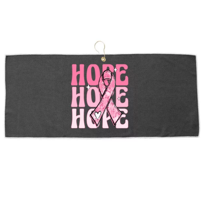 Pink Ribbon Hope Breast Cancer Large Microfiber Waffle Golf Towel