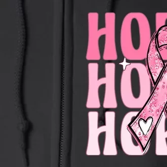 Pink Ribbon Hope Breast Cancer Full Zip Hoodie