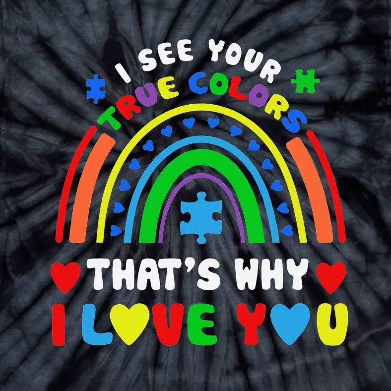 Puzzle Rainbow In April We Wear Blue Autism Awareness Month Tie-Dye T-Shirt