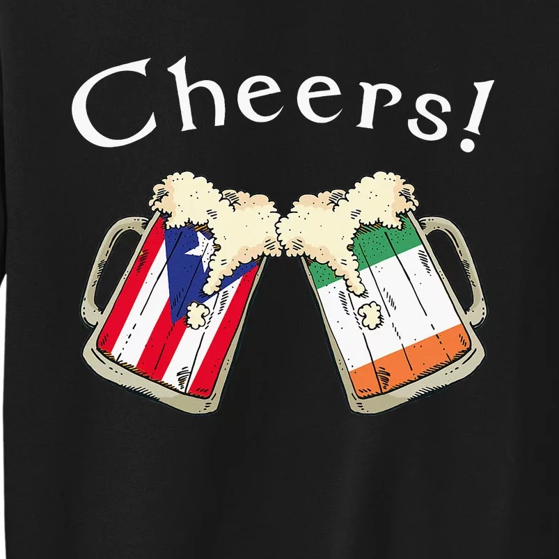 Puerto Rico Ireland Flag Cheers Beer Grown Patriot Country Sweatshirt