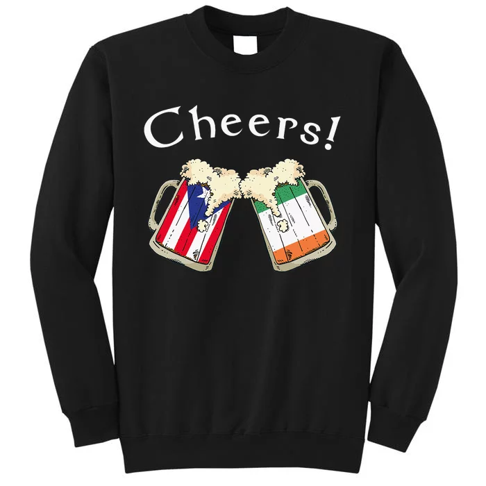 Puerto Rico Ireland Flag Cheers Beer Grown Patriot Country Tall Sweatshirt