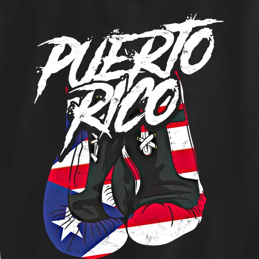 Puerto Rico In Boxing Gloves Hispanic Boxing Fighter Gift Kids Sweatshirt