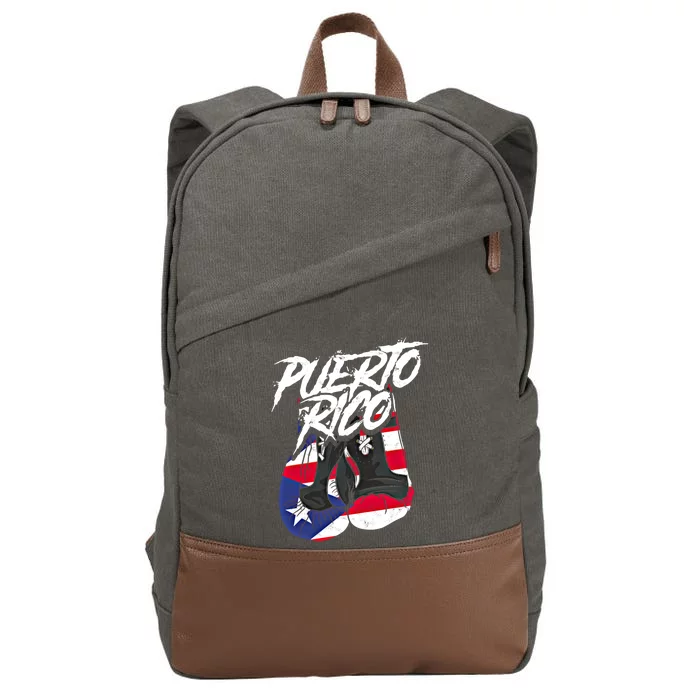 Puerto Rico In Boxing Gloves Hispanic Boxing Fighter Gift Cotton Canvas Backpack