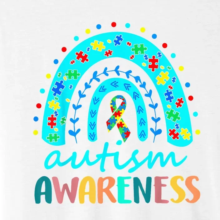 Puzzle Rainbow In April We Wear Blue Autism Awareness Month ChromaSoft Performance T-Shirt