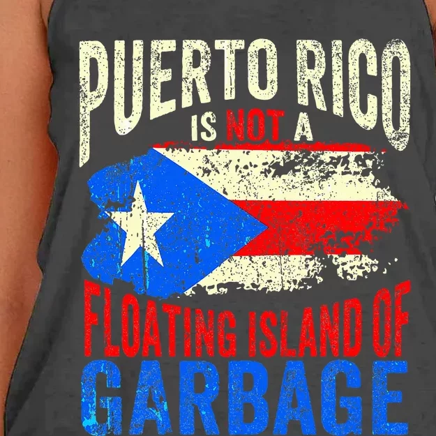 Puerto Rico Is Not A Floating Island Of Garbage Women's Knotted Racerback Tank