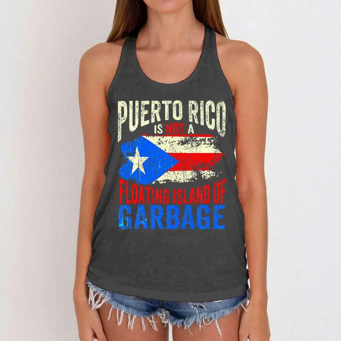 Puerto Rico Is Not A Floating Island Of Garbage Women's Knotted Racerback Tank