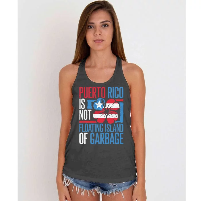 Puerto Rico Is Not A Floating Island Of Garbage Women's Knotted Racerback Tank