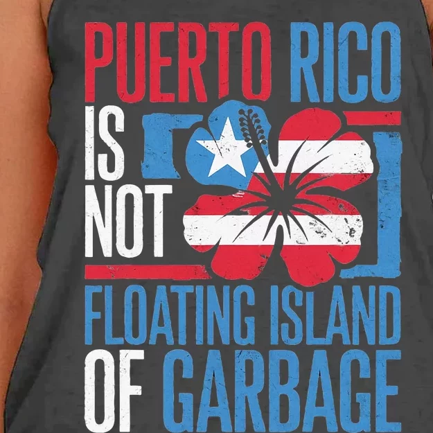 Puerto Rico Is Not A Floating Island Of Garbage Women's Knotted Racerback Tank