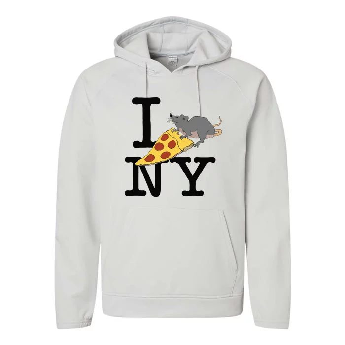 Pizza Rat Ironic Performance Fleece Hoodie