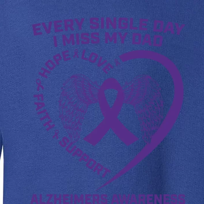 Purple Ribbon In Memory Of Dad Alzheimers Awareness Graphic Gift Toddler Sweatshirt