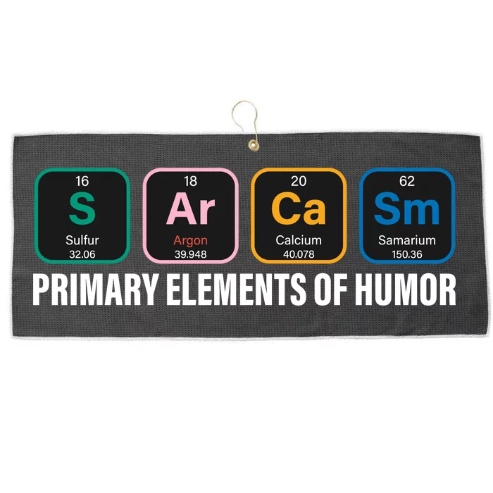 Primary Elements of Humor Large Microfiber Waffle Golf Towel