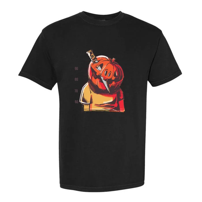 Prisoner Pumpkin Mug Shot Garment-Dyed Heavyweight T-Shirt