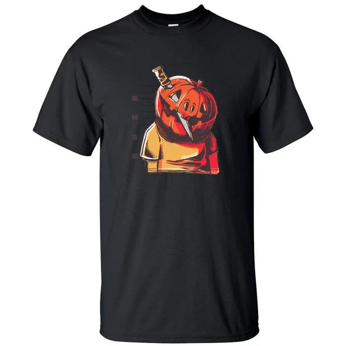 Prisoner Pumpkin Mug Shot Tall T-Shirt