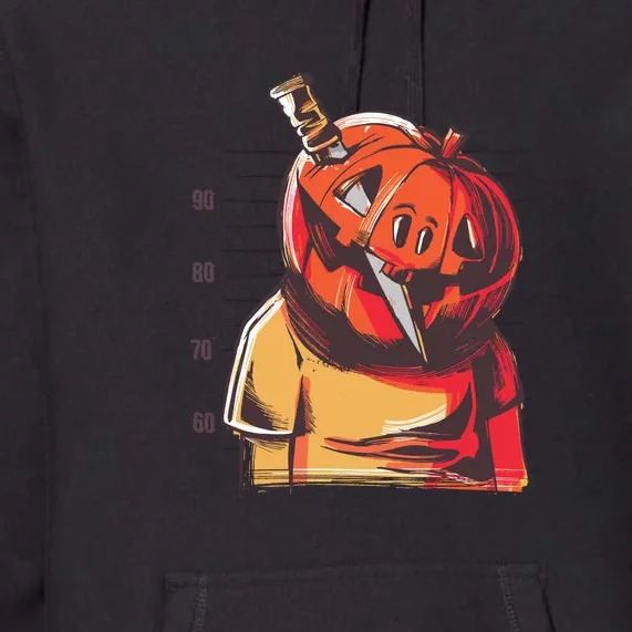 Prisoner Pumpkin Mug Shot Premium Hoodie