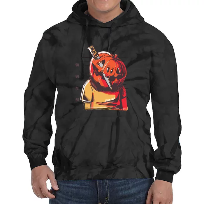 Prisoner Pumpkin Mug Shot Tie Dye Hoodie